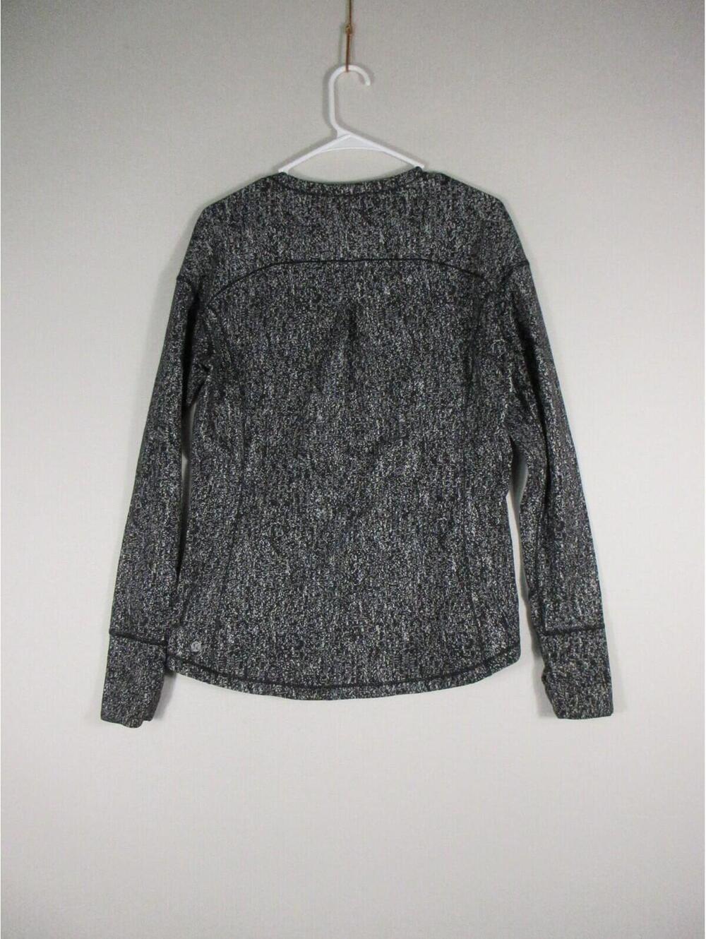 Lululemon Womens Outrun Long Sleeve Running Top Size M Suited Print White/Black - Picture 6 of 7